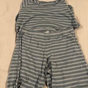 Lake Pajamas Blue and White Striped PJ Set